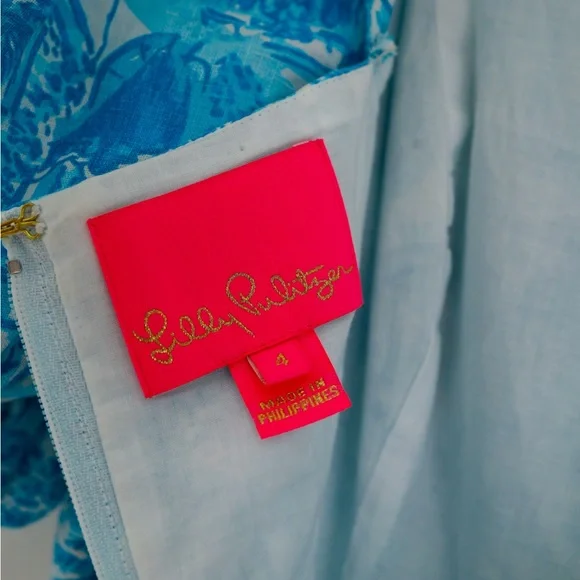 Lilly Pulitzer Kylanne Amalfi Blue Sunny State Of Mind Mini Dress - Picture 4 of 6